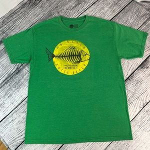 O’Neill Green and Yellow Fish Bones Skeleton Tee